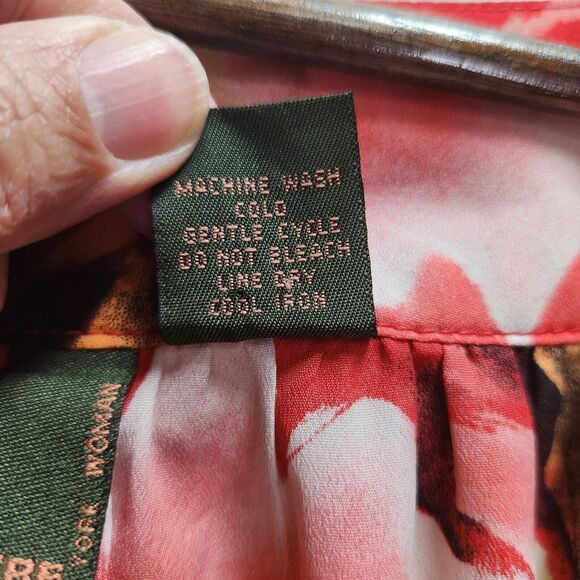 Sere Nade Floral Career Feminine Asymmetrical Blouse Size 2X Rosette Flowy - Picture 6 of 14